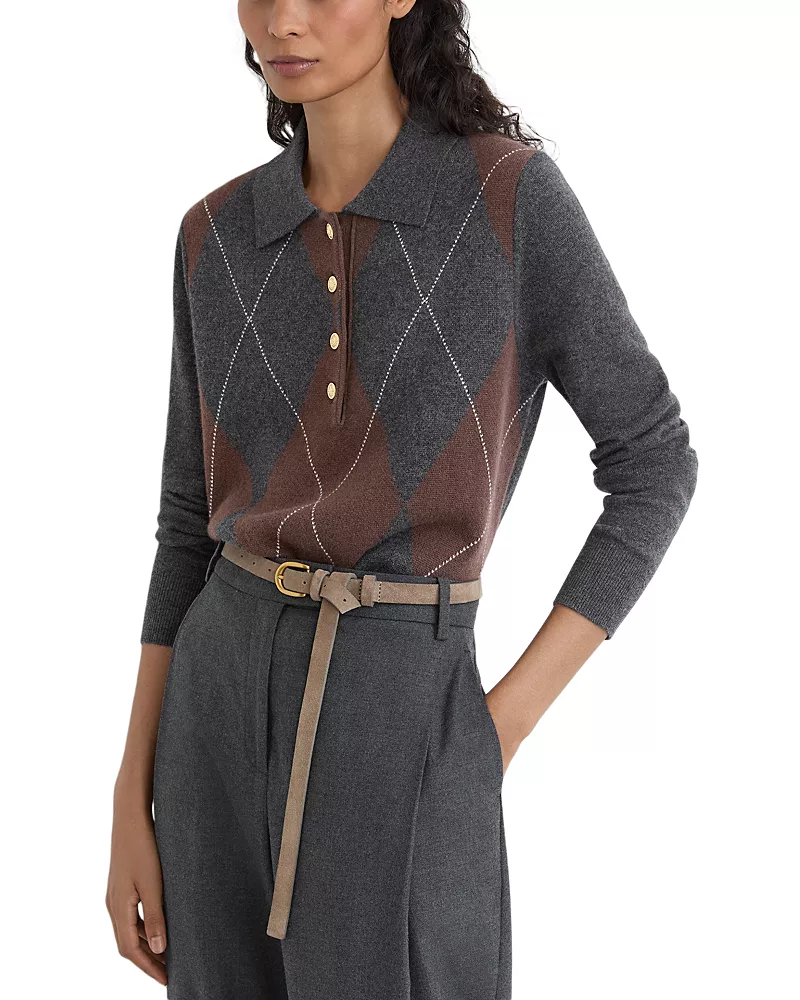 Reiss Avery Argyle Wool & Cashmere Sweater