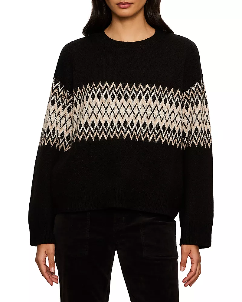 Sanctuary Argyle Crewneck Pullover Sweater