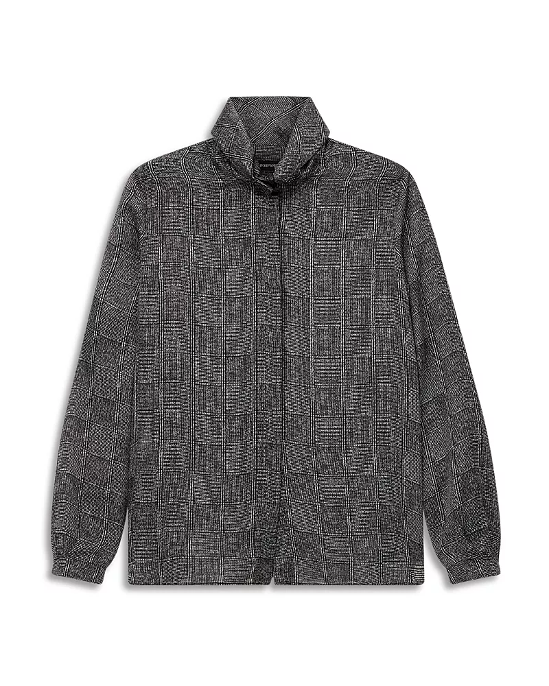 Emporio Armani Check Satin High Neck Blouse