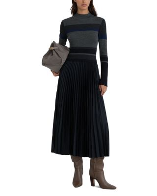 Petite Carla Mixed Media Midi Dress