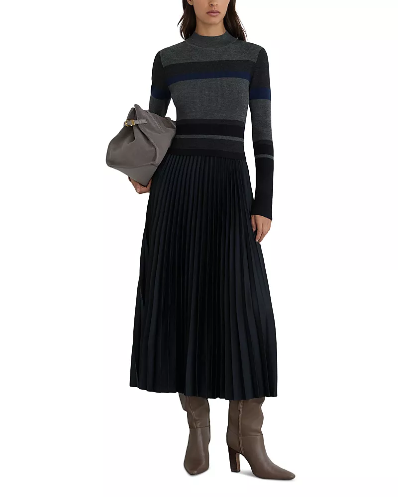 Reiss Petite Carla Mixed Media Midi Dress