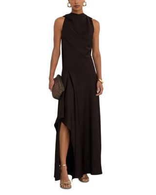 Petites Sabine Satin Cape Maxi Dress