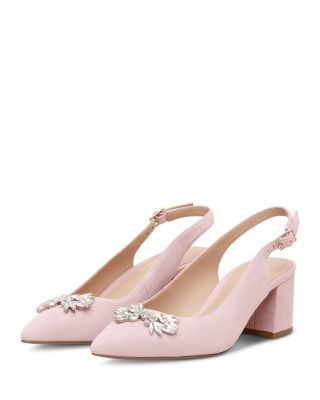 Women's Sparkle Suede Slingback Pumps