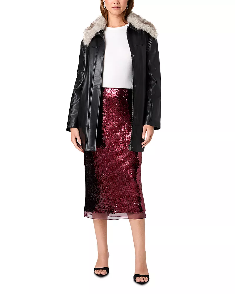French Connection Dessa Faux Leather Coat