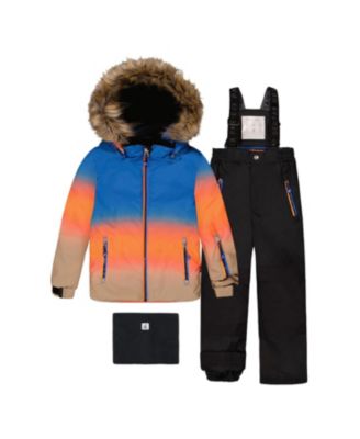  Boys' Play Gradient Jacket & Reinforced Pants Two Piece Snowsuit - Little Kid