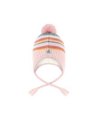  Girls' Peruvian Jacquard Fleece-Lined Earflap Knit Hat with Pompom - Little Kid, Big Kid