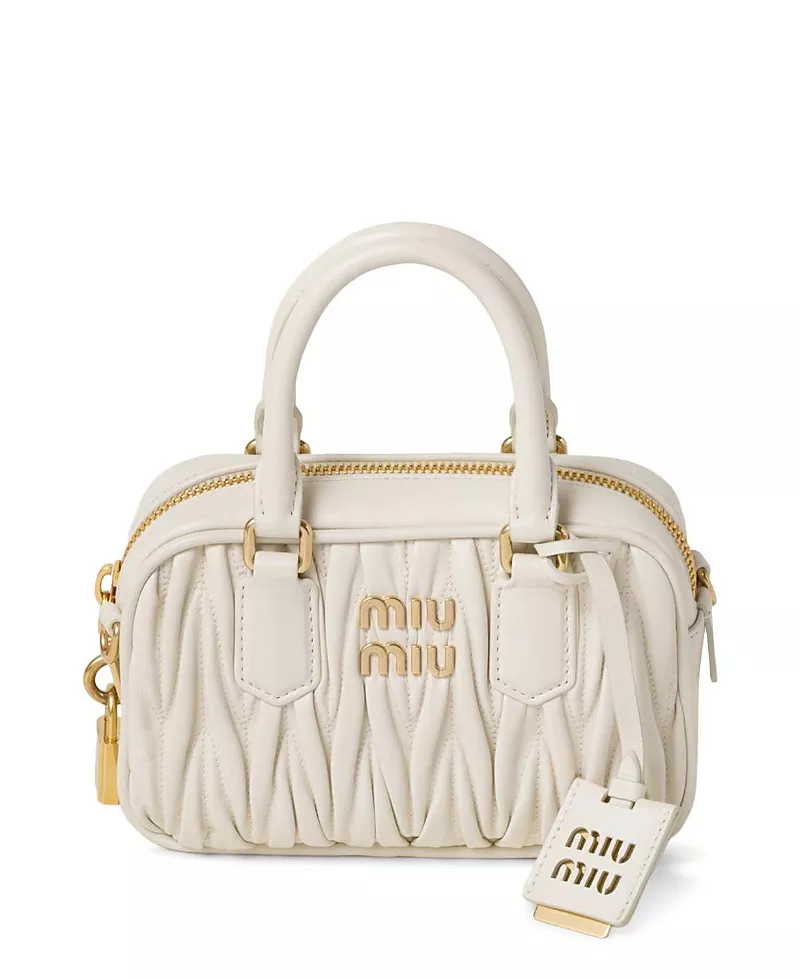 Miu Miu Arcadie Matelasse Nappa Leather Bag, 6.29 x 2.36