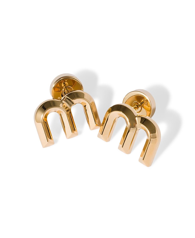 Miu Miu Metal Earrings, Gold/silver