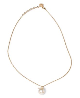 Miu Miu Metal Bunny Necklace With Pendant In Gold/silver