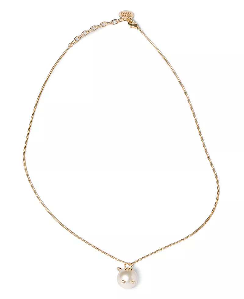Miu Miu Metal Bunny Necklace with Pendant