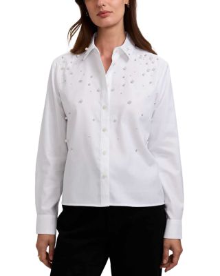 Jodie Embellished Cotton Blend Shirt