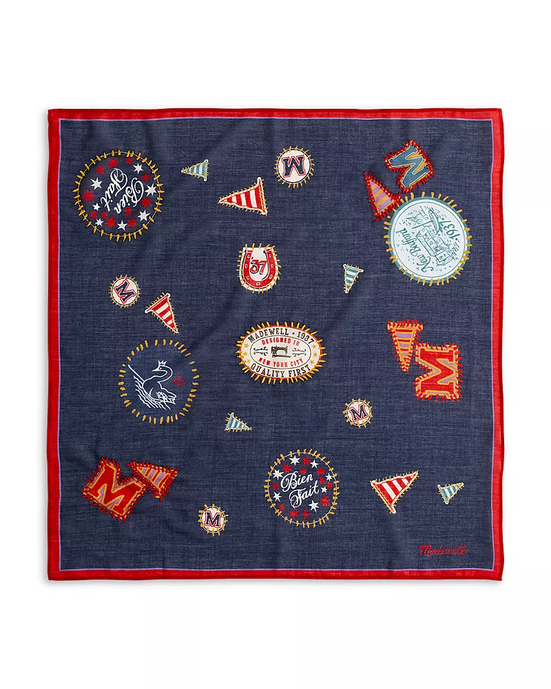 Madewell Embroidered Cotton Bandana Scarf