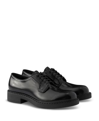  Men's Chocolate Brushed Leather Derby Shoes