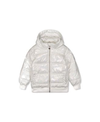 Girls' Glitter Fleece Lined Removable Faux Fur Winter Puffy Jacket - Little Kid, Big Kid
