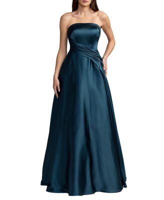  Strapless Satin A-Line Gown