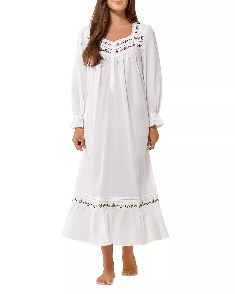 Eileen West Long Sleeve Cotton Woven Lawn Ballet Nightgown