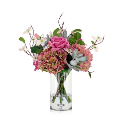 Rose Hydrangea Faux Floral Bouquet
