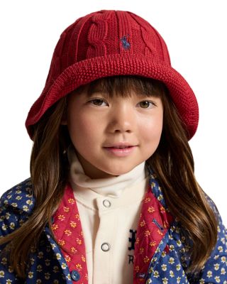 Girls' Cable Knit Cotton Bucket Hat - Big Kid