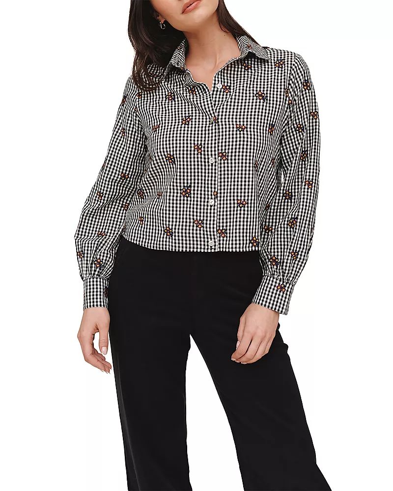 Bella Dahl Cotton Printed Crop Shirt