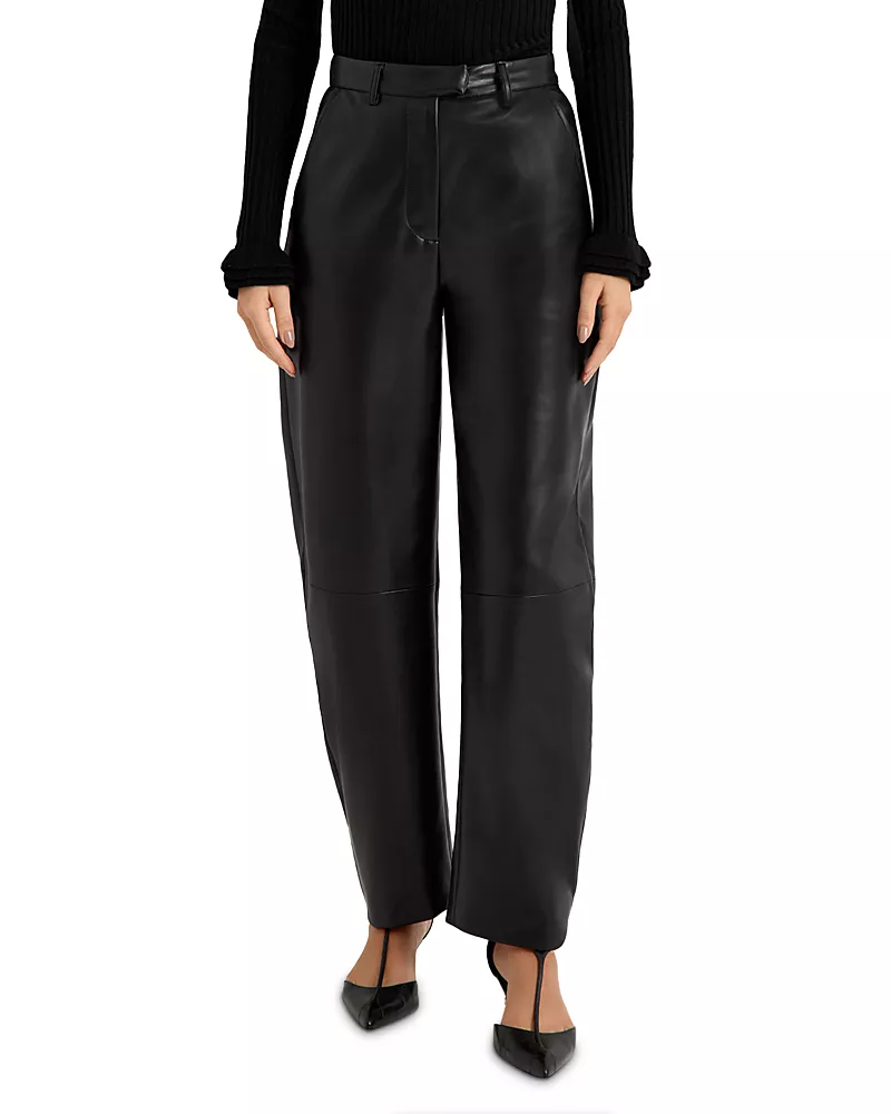 Marie Oliver Harlow Faux Leather Barrel Pants