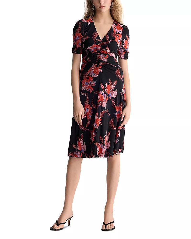 Diane von Furstenberg Koren Reversible Ruched Mesh Dress