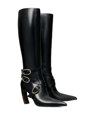 Women's Multi Buckle 90 Leather Knee High Boots