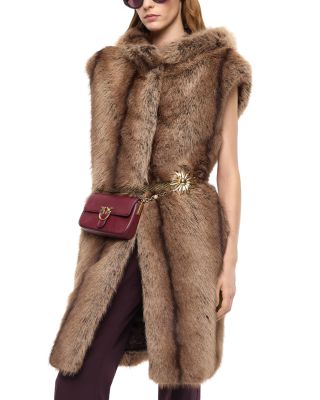Galearis Faux Fur Hooded Long Vest