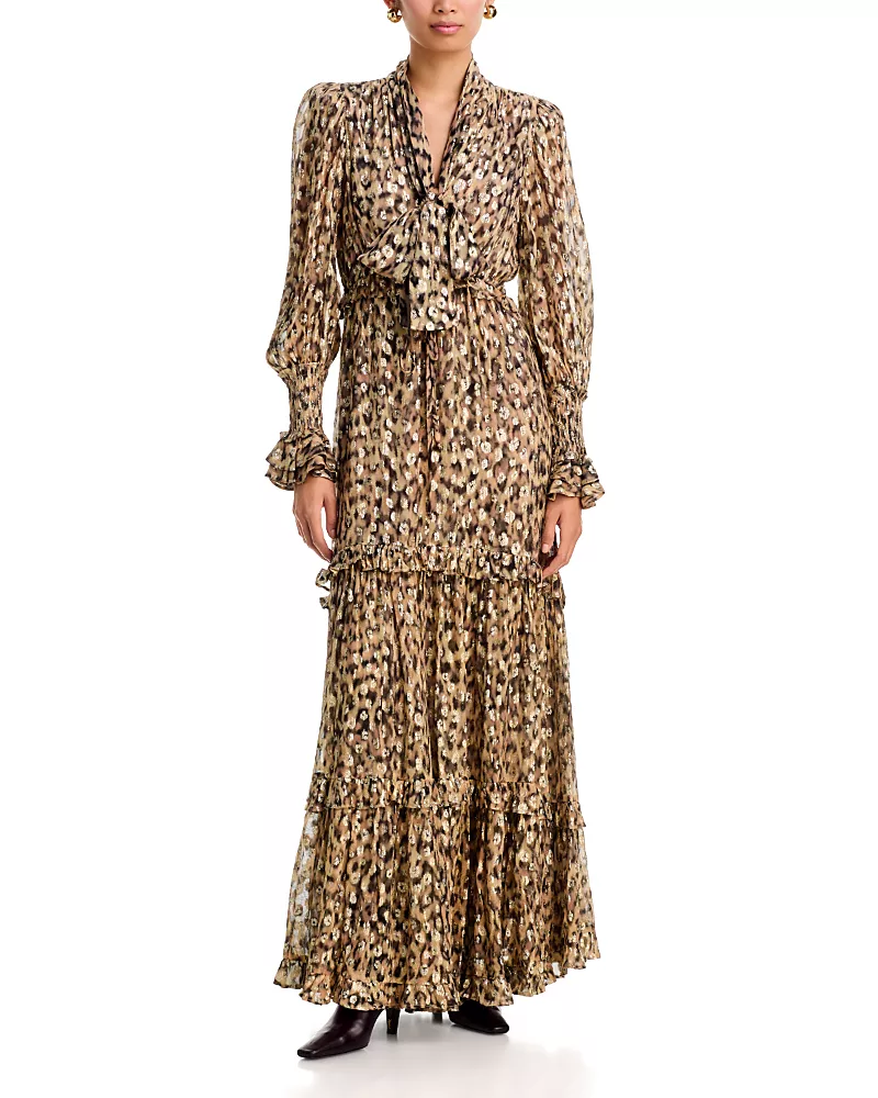Kobi Halperin Dana Animal Print Maxi Dress