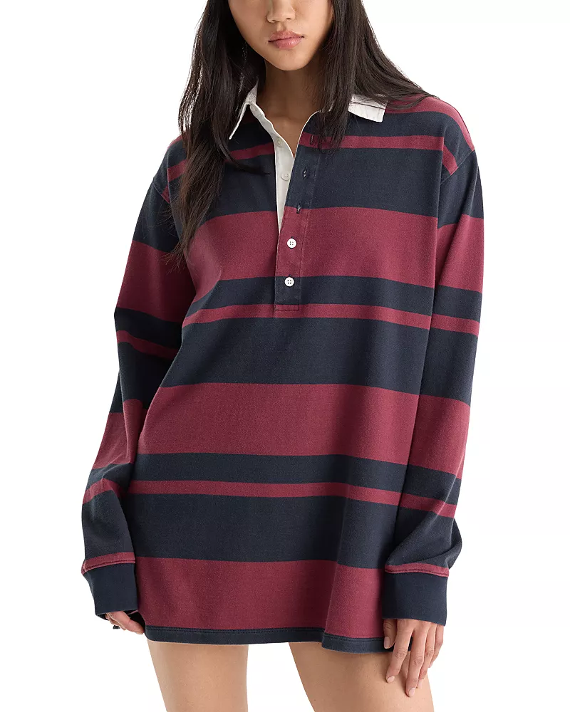 Good American The Knit Rugby Cotton Mini Dress