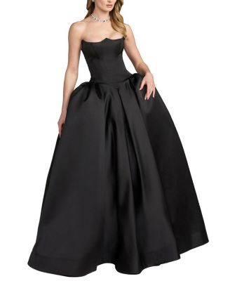  Strapless Satin Corset Ball Gown