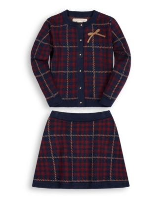  Girls' Organic Cardigan & Skirt Sweater Set - Little Kid, Big Kid