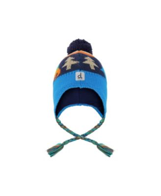  Boys' Winter Dinosaur Fleece Lined Peruvian Knit Hat with Pompom - Little Kid, Big Kid