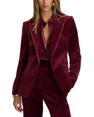 Reiss Single Breasted Velvet Blazer