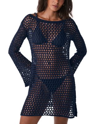 ViX Paula Hermanny Belle Knit Short Caftan Swim Cover-Up