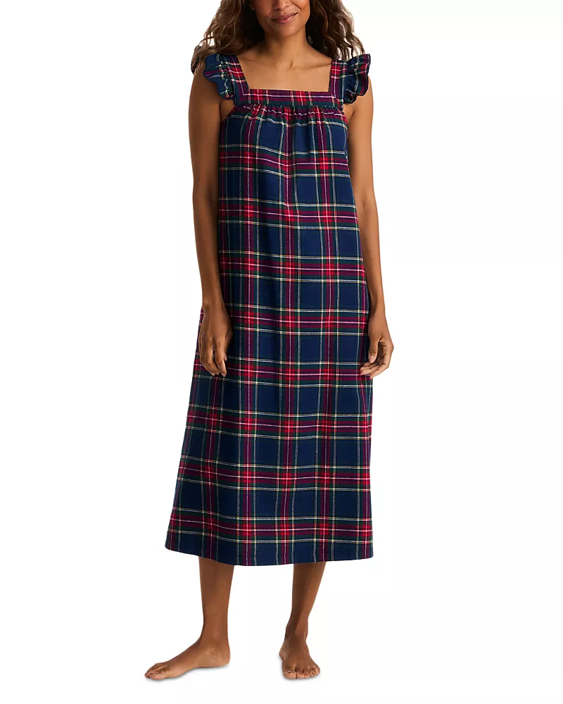 Petite Plume Cotton Windsor Tartan Twill Clara Nightgown