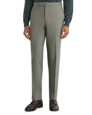 Grain Tab Waist Tapered Suit Pants