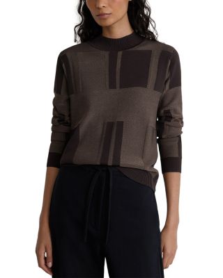 Faro Geometric Jacquard Mock Neck Sweater