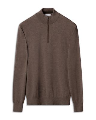 Merino Wool Quarter Zip Knit Sweater