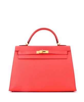 Kelly 32 Handbag Pink Epsom with Gold Hardware