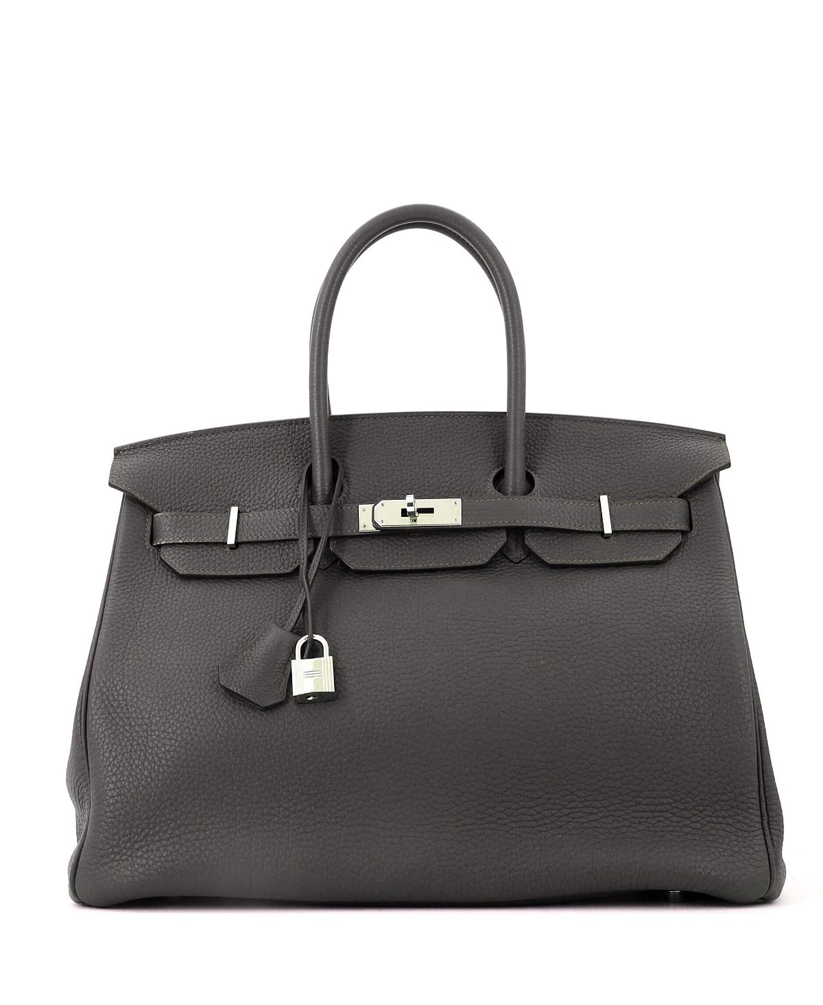 Pre-Owned HERMES Birkin 35 Handbag Green Togo with Palladium Hardware