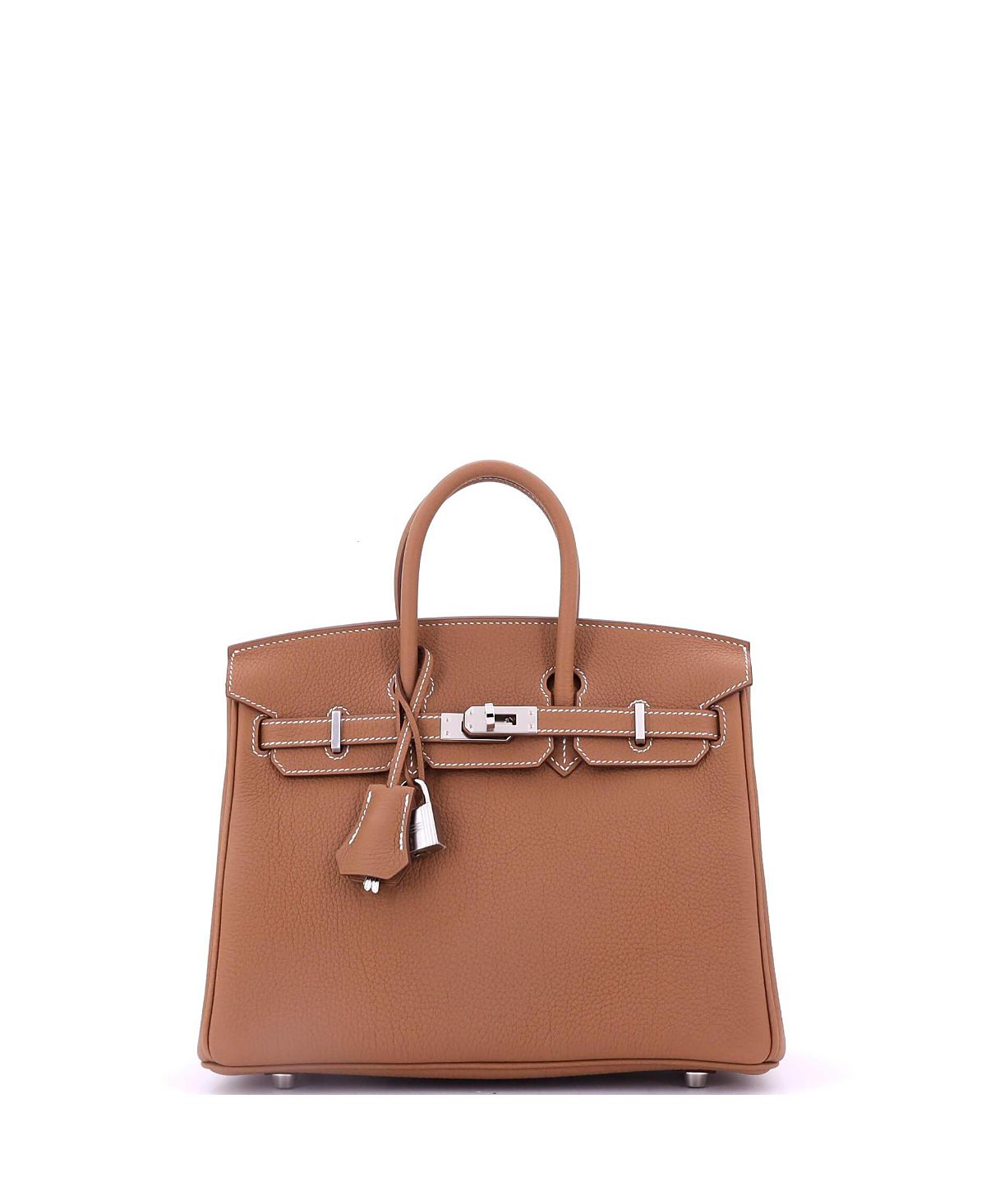 Pre-Owned HERMES Birkin 25 Handbag Brown Togo with Palladium Hardware