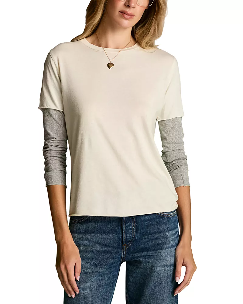 Re/Done Virginia Layered Long Sleeve Tee