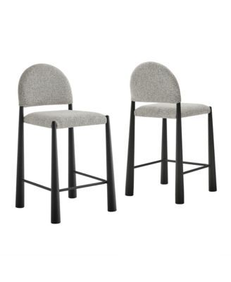  Hayley Upholstered Fabric Counter Stools, Set of 2