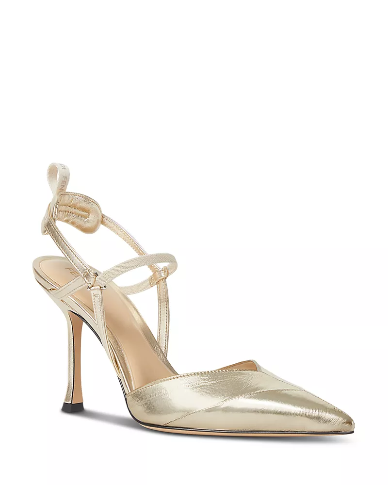 Fendi Women's Very Colibri Metallic Leather Stiletto Pumps
