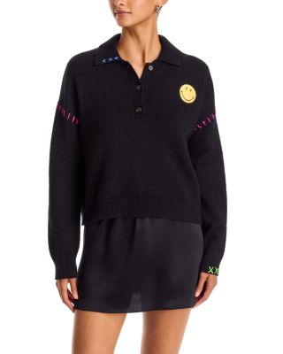Aqua Whipstitched Polo Sweater - Exclusive