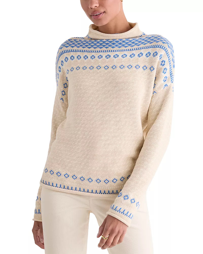 Vineyard Vines Cotton Mock Neck Fair Isle Sweater