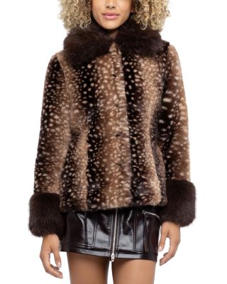 Button Front Faux Fur Coat
