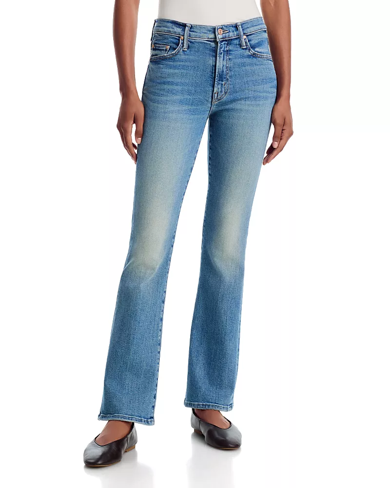 Mother The Outsider Skimp Mid Rise Bootcut Jeans in Move To The Groove
