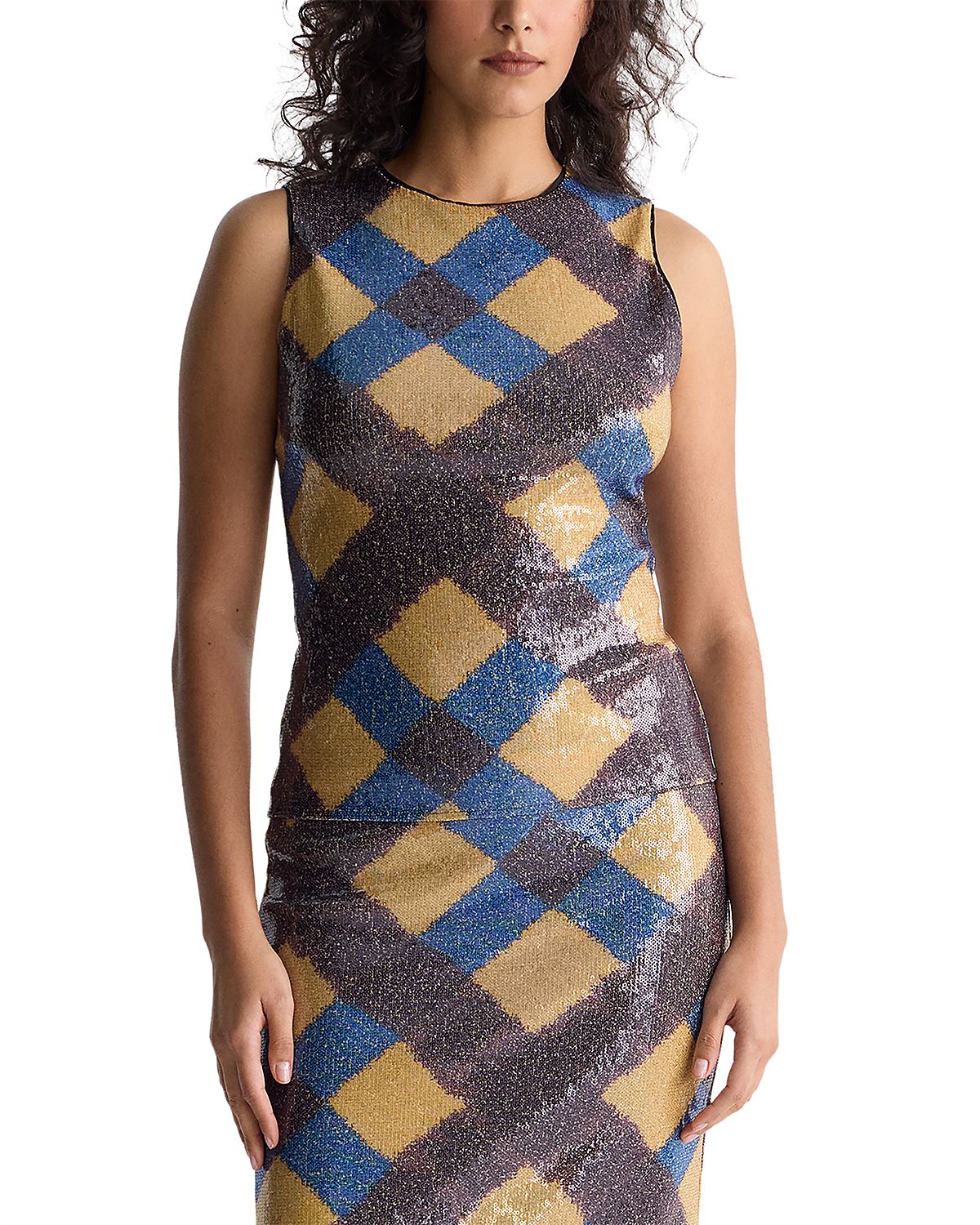 Diane von Furstenberg Tanselle Sequinned Sleeveless Top