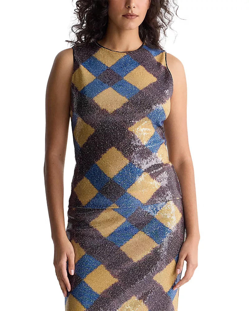 Diane von Furstenberg Tanselle Sequinned Sleeveless Top